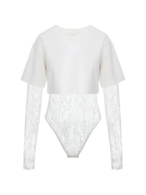 HAMZA Osaka lace-panelled top