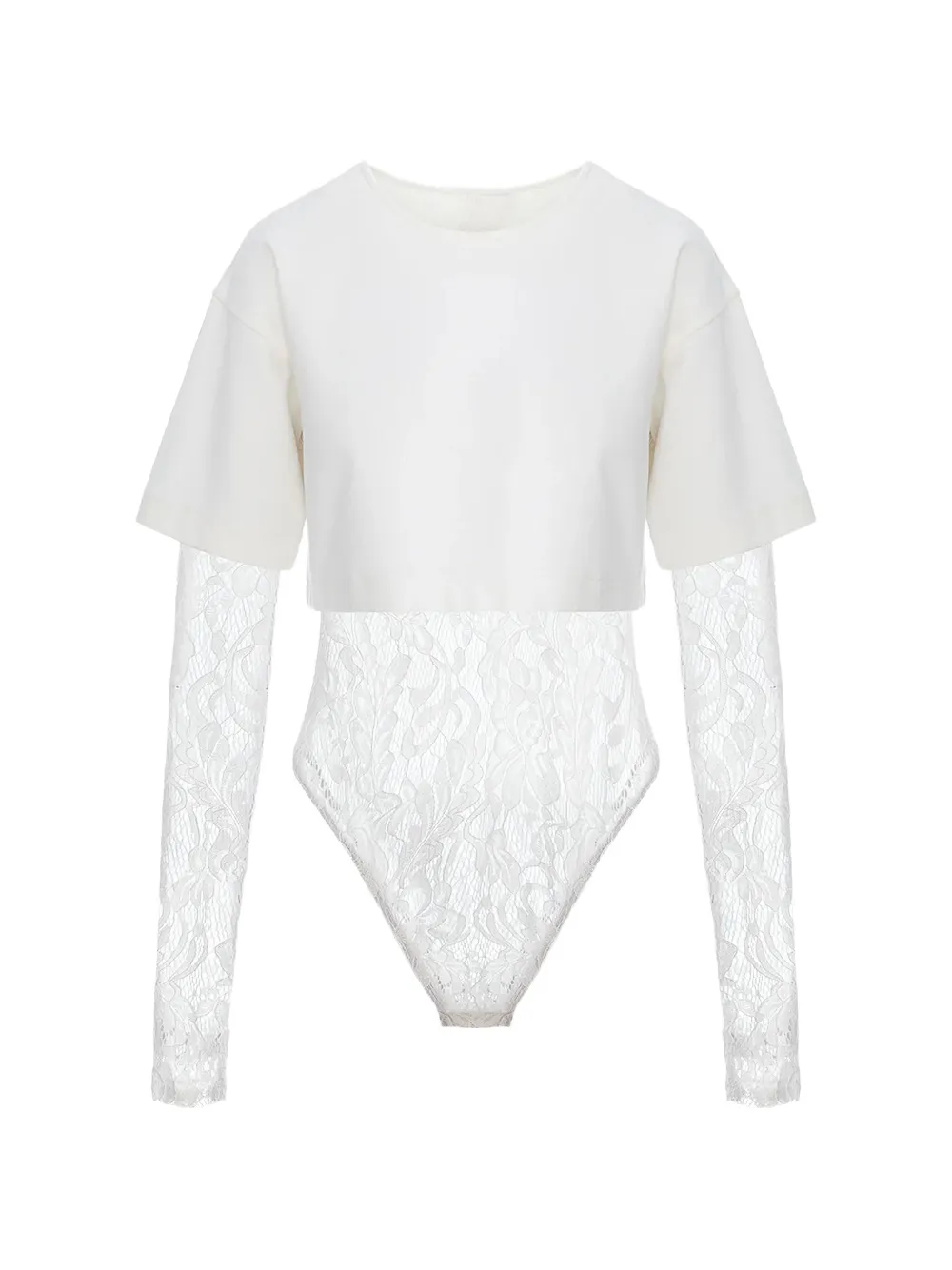 HAMZA Osaka lace-panelled top