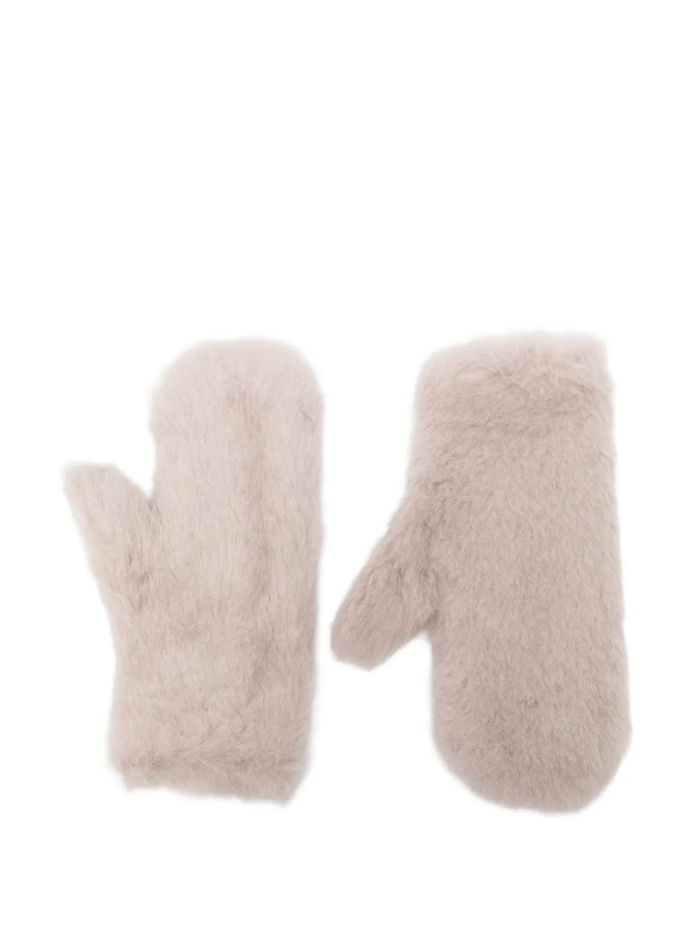 Max Mara fur-textured mittens Beige