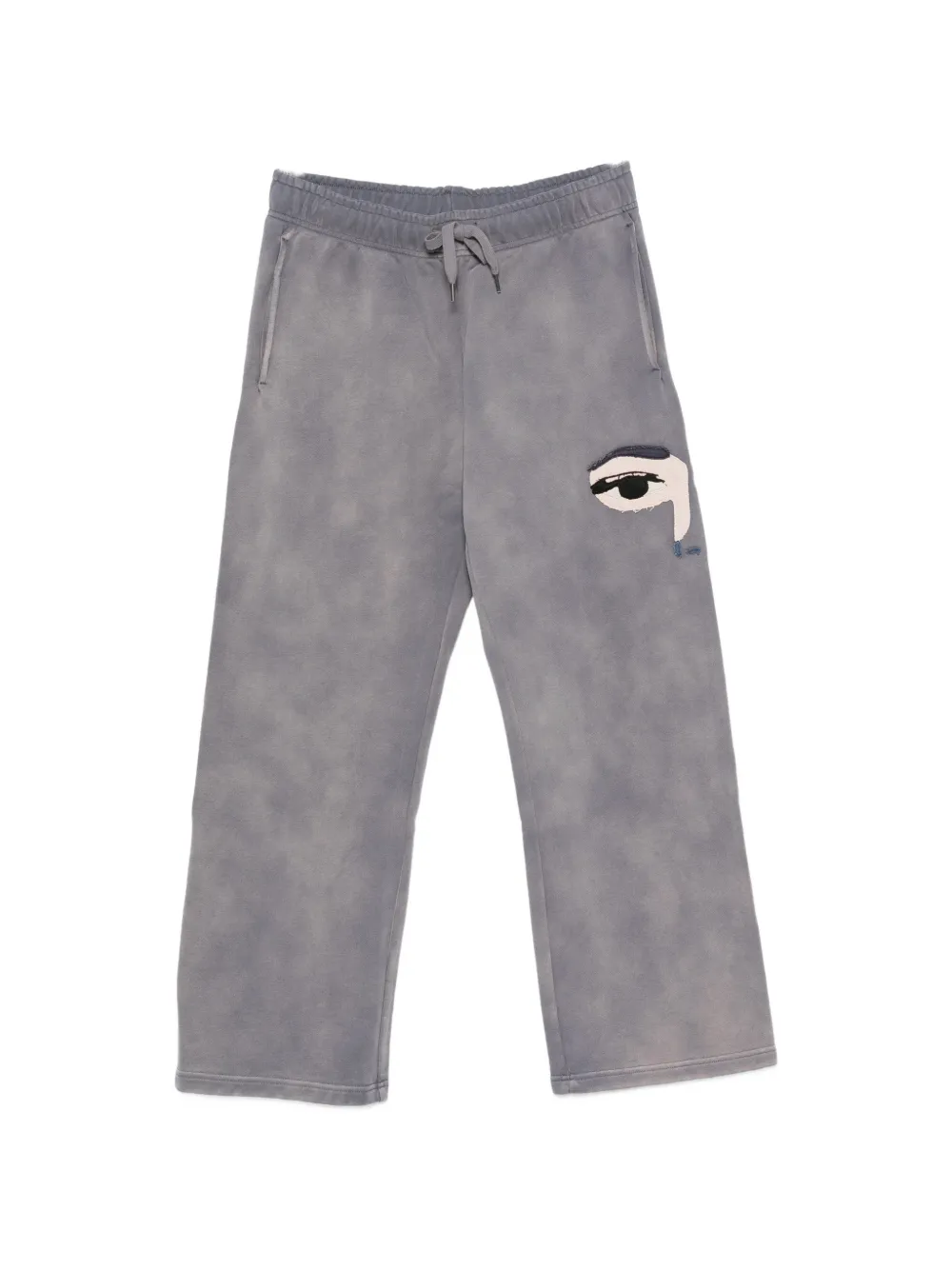 KidSuper face-patch track pants - Grigio