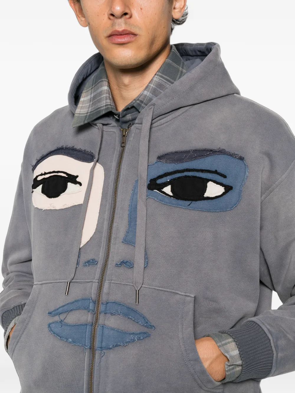 KidSuper Hoodie met patchwork Grijs