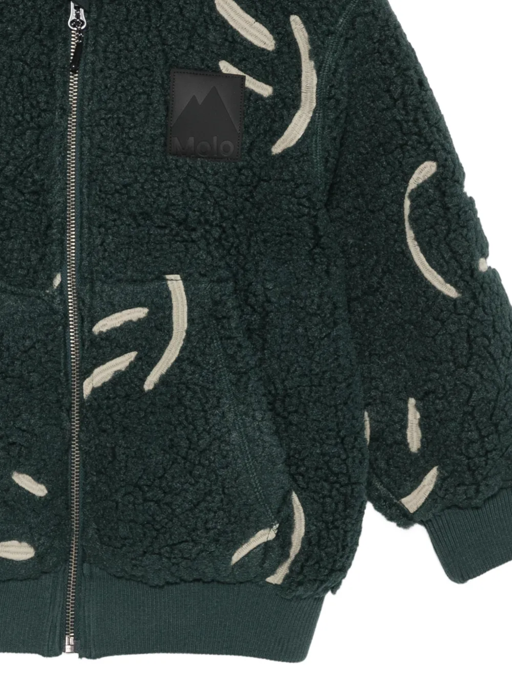 Molo Hazzy fleece hoodie met smiley-print Groen