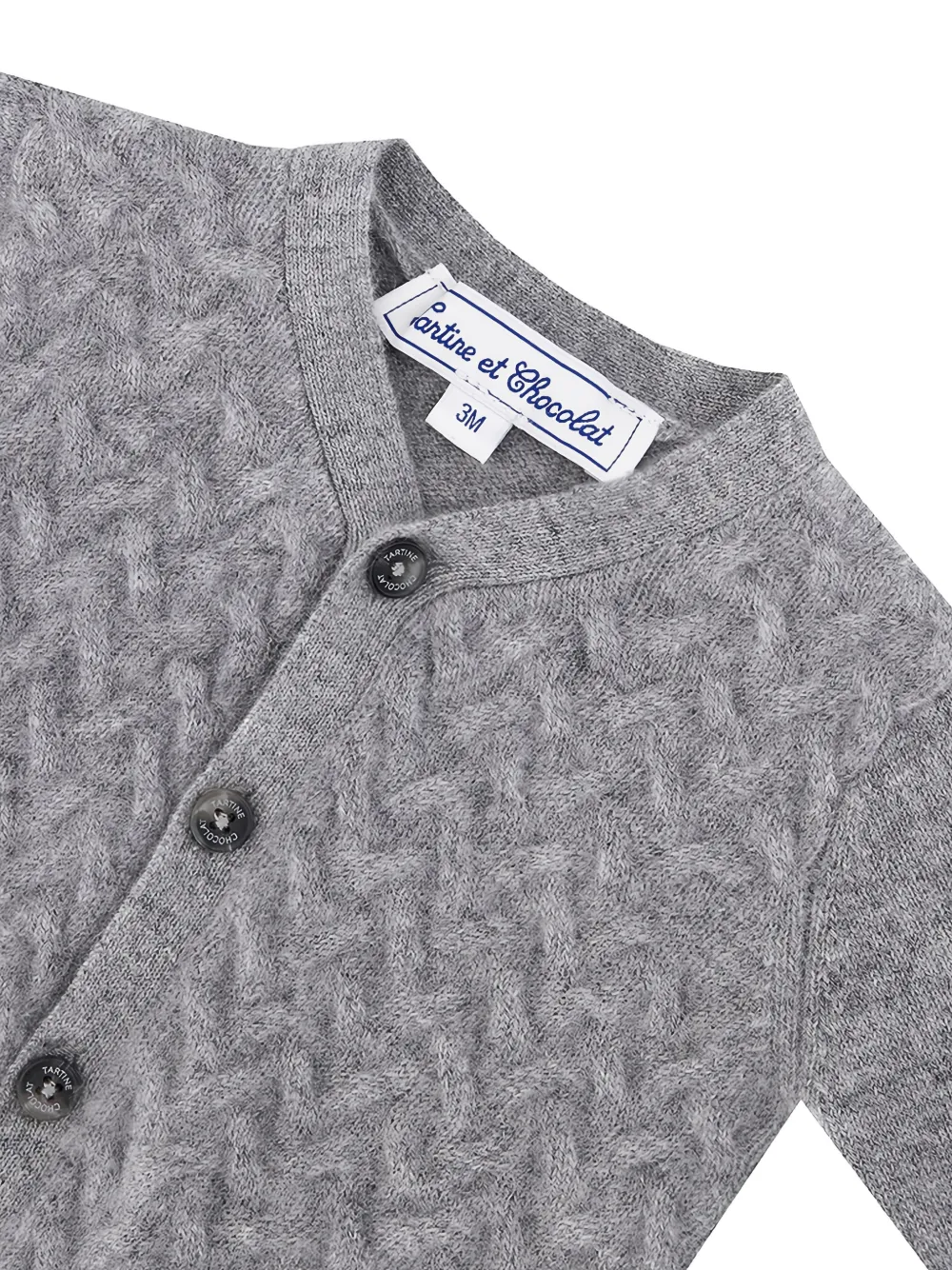 Tartine Et Chocolat Kabelgebreid vest Grijs