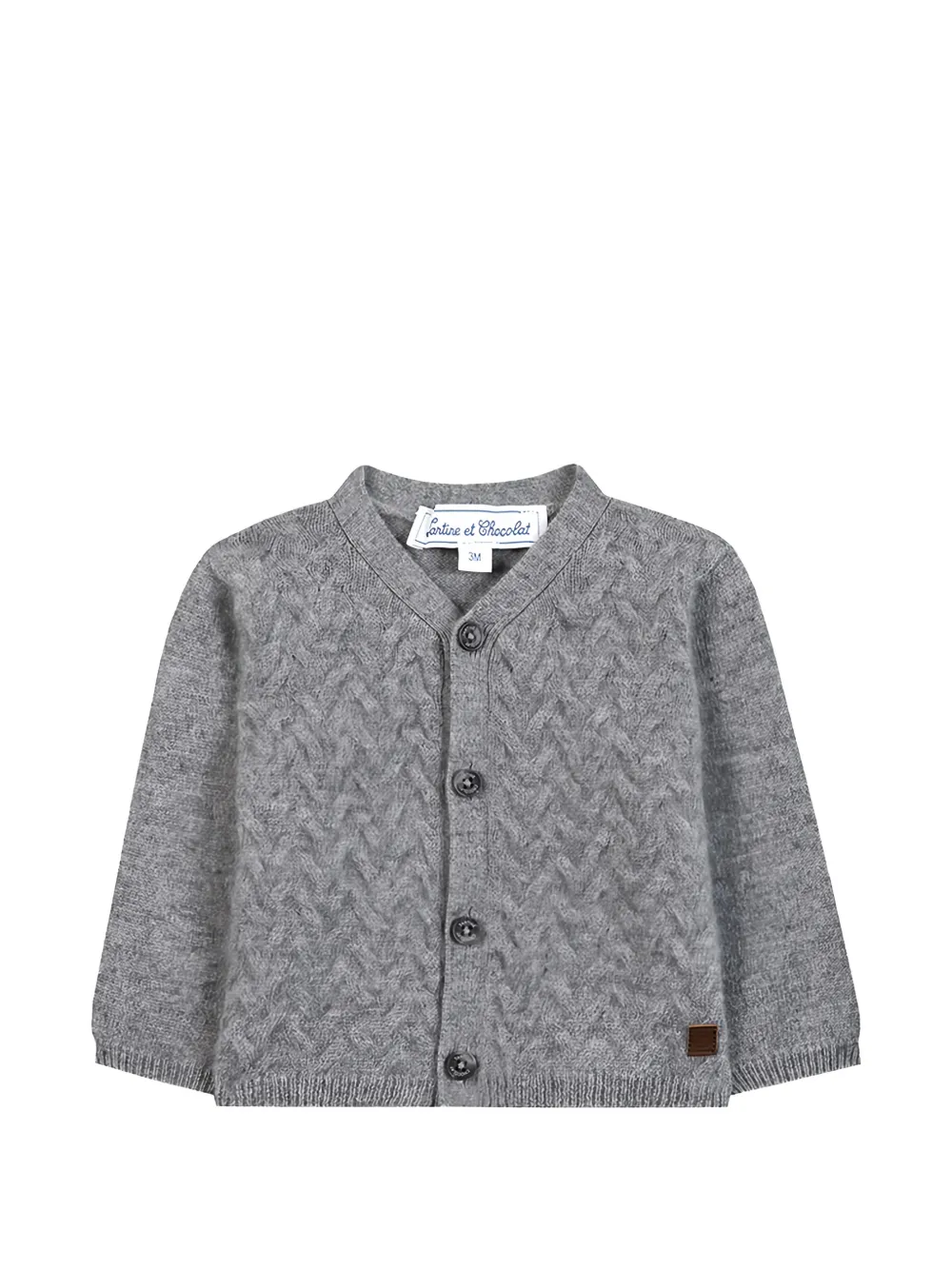 Tartine Et Chocolat cable-knit cardigan - Grigio