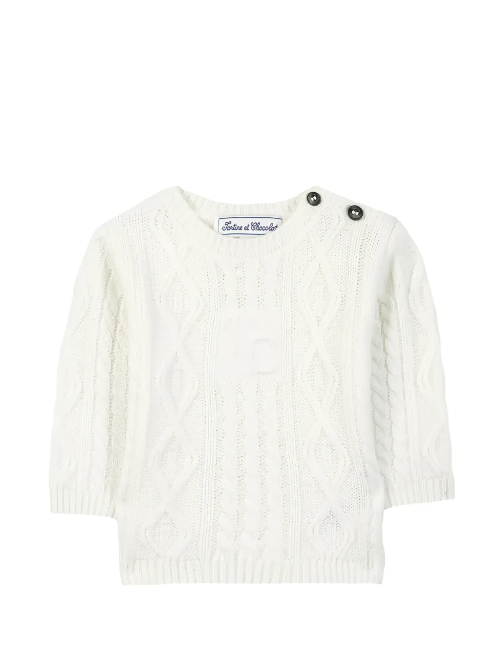 Tartine Et Chocolat cable-knit button-detail sweater - Bianco
