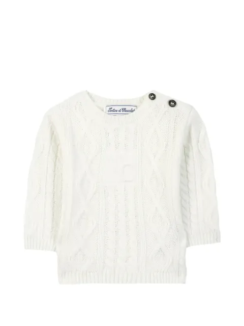 Tartine Et Chocolat cable-knit button-detail sweater
