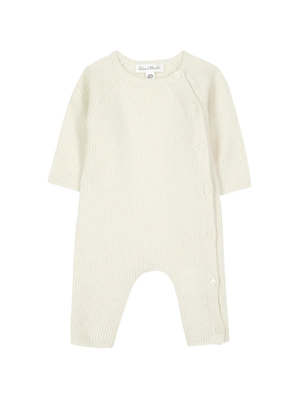 Tartine Et Chocolat ribbed-knit raglan-sleeve jumpsuit - Toni neutri