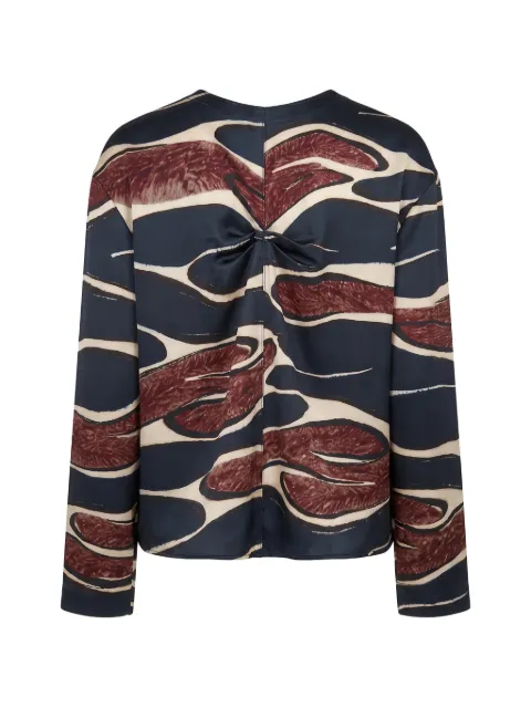 Marni abstract-print twist-detail blouse