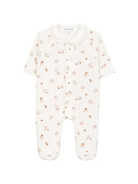 Tartine Et Chocolat squirrel-print scalloped-collar pajamas