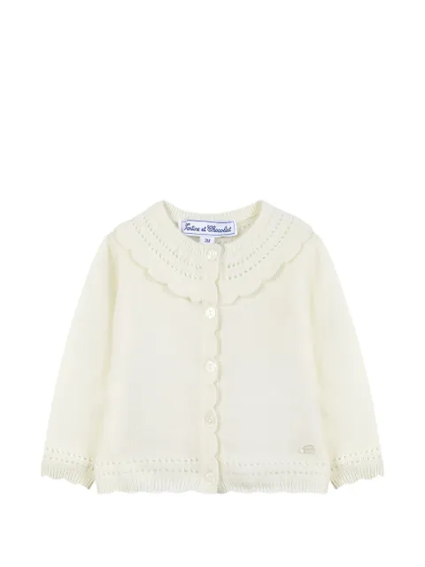 Tartine Et Chocolat scalloped pointelle-knit cardigan