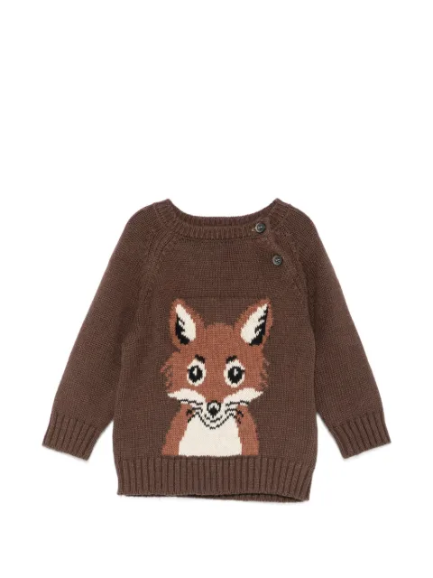 Molo Bless fox-intarsia button-fastening sweater