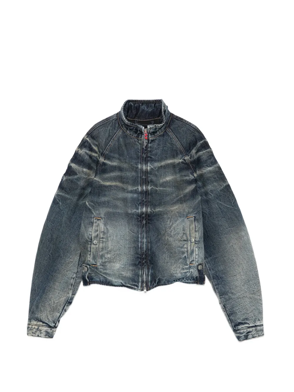 Diesel faded-effect raglan-sleeve denim jacket