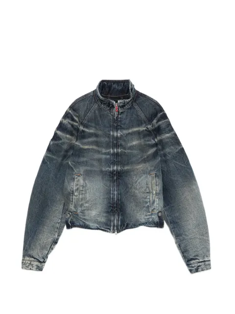 Diesel faded-effect raglan-sleeve denim jacket