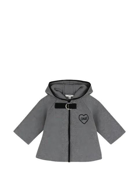 Chloé Kids logo-embroidered hooded cape