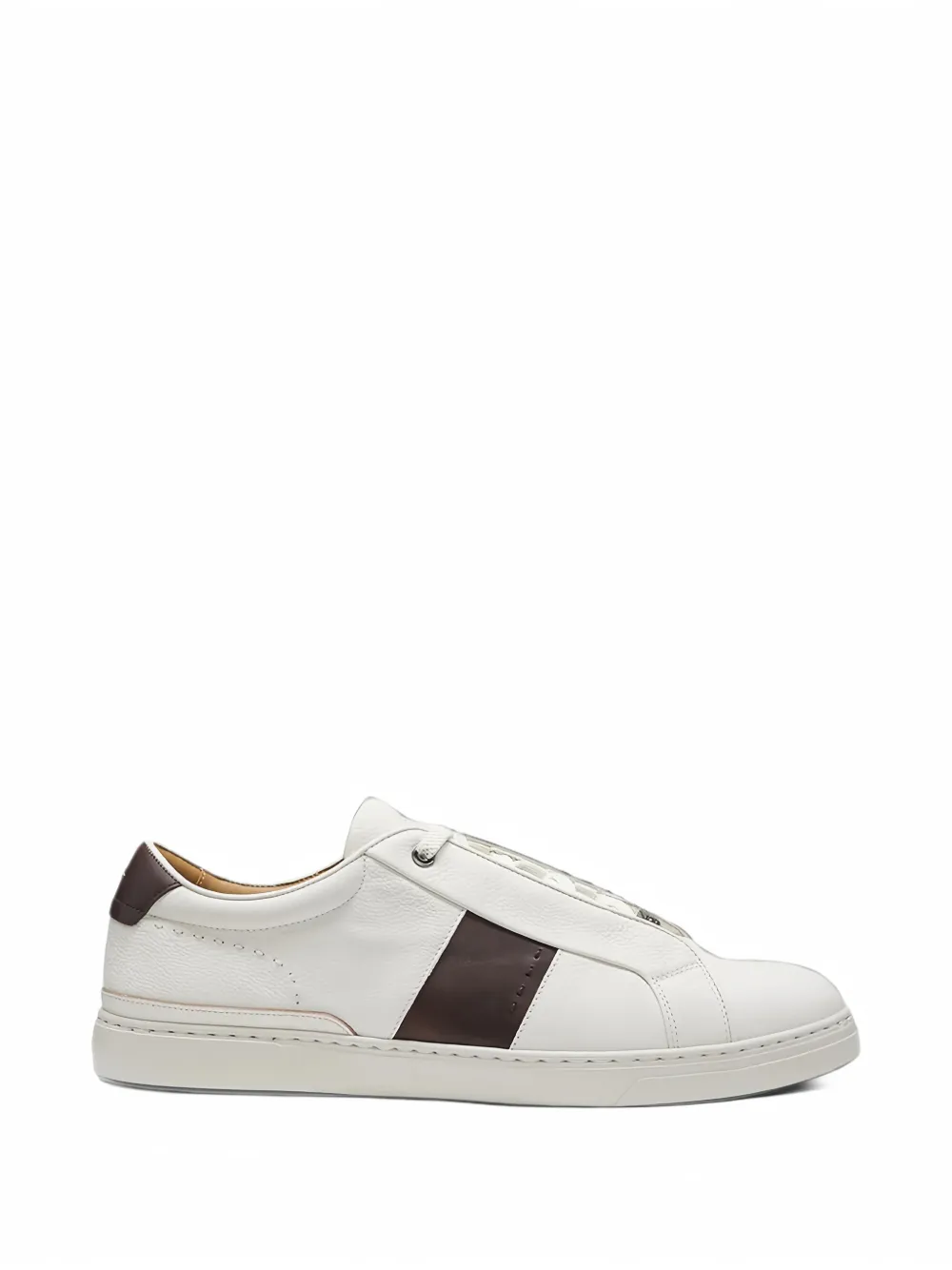 BOSS gary leather trainers with contrast side panel - Weiß