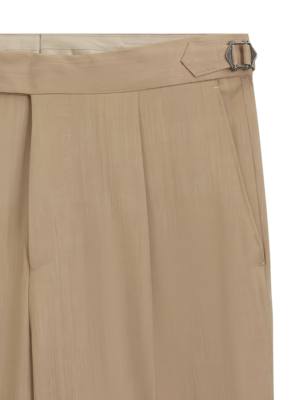 BOSS Broek van scheerwol met toelopende pijpen Beige