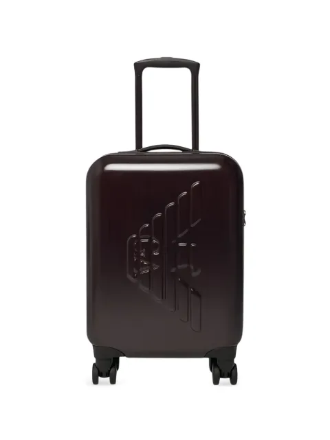 Emporio Armani logo-embossed spinner suitcase