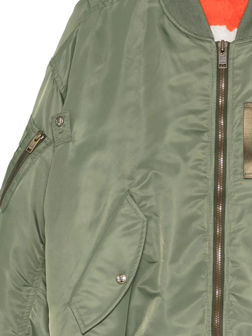Mastermind Japan Bomberjack met logopatch Groen