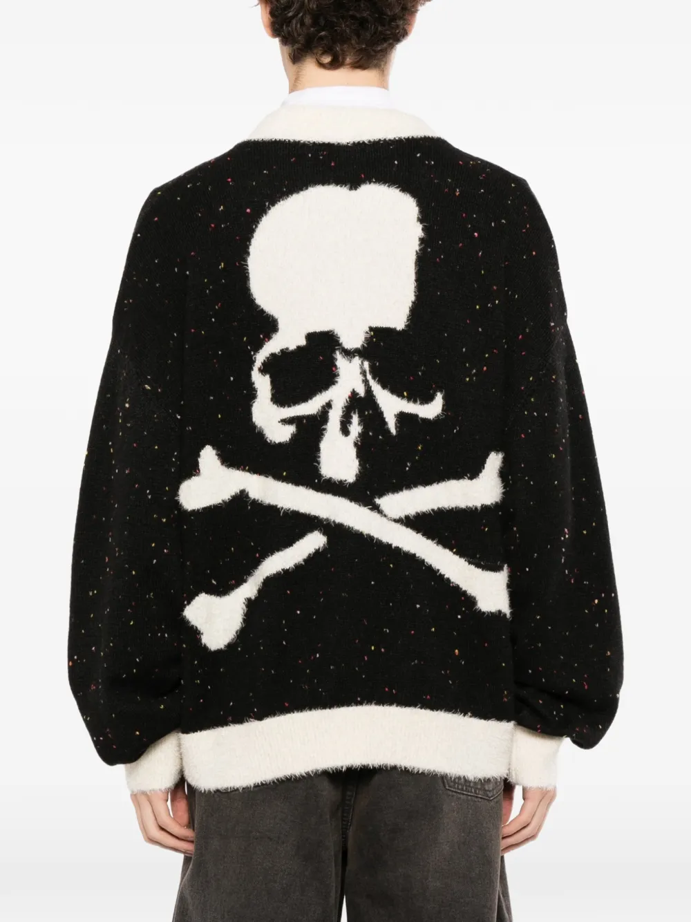Mastermind Japan Gebreid tweed vest met vlekken Zwart