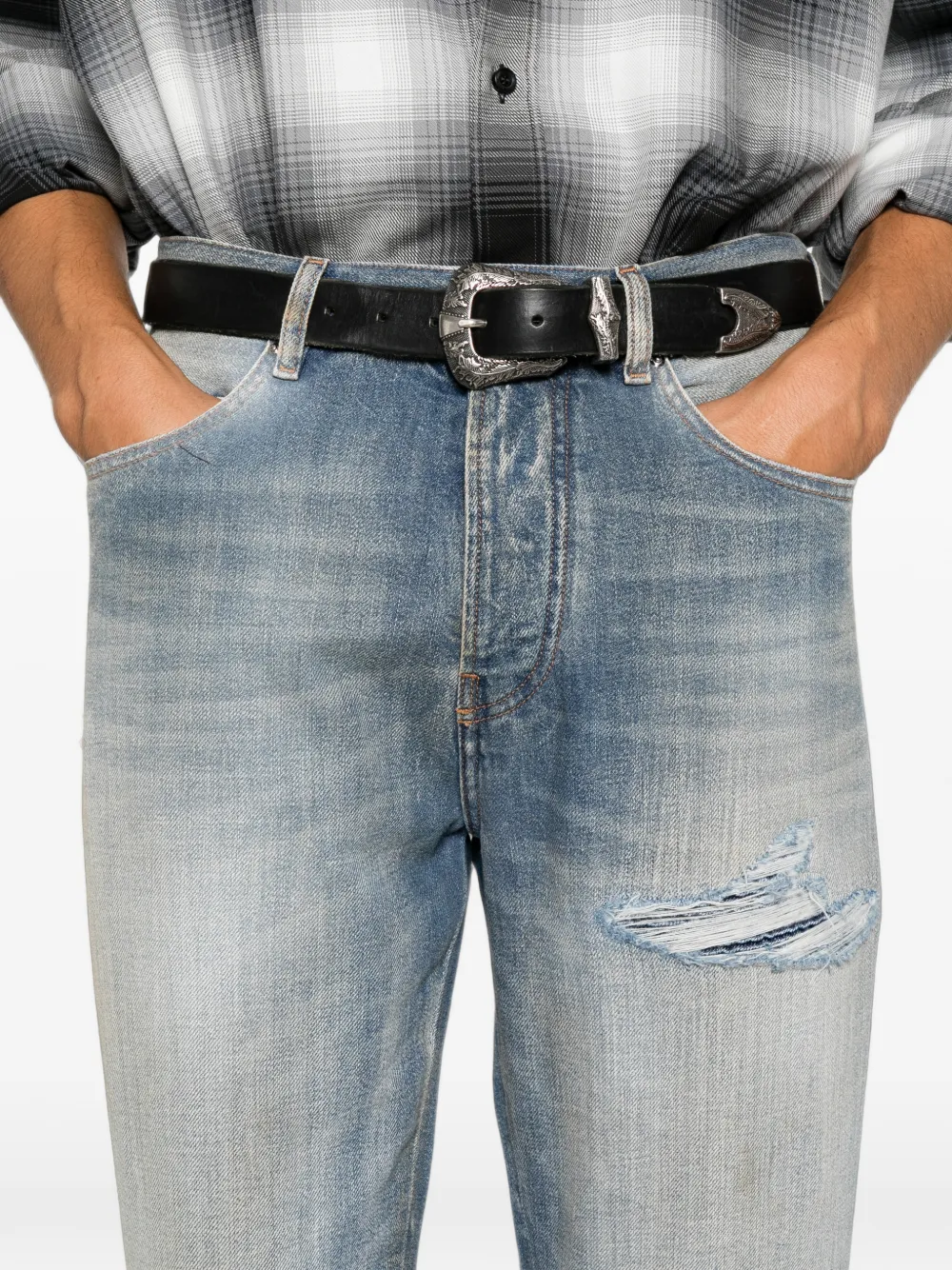 AMIRI Gerafelde jeans Blauw