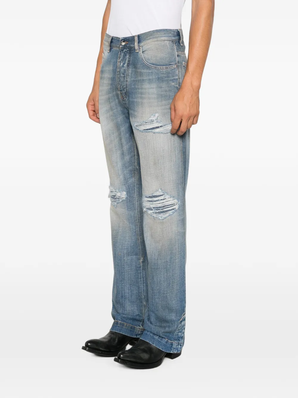 AMIRI Gerafelde jeans Blauw