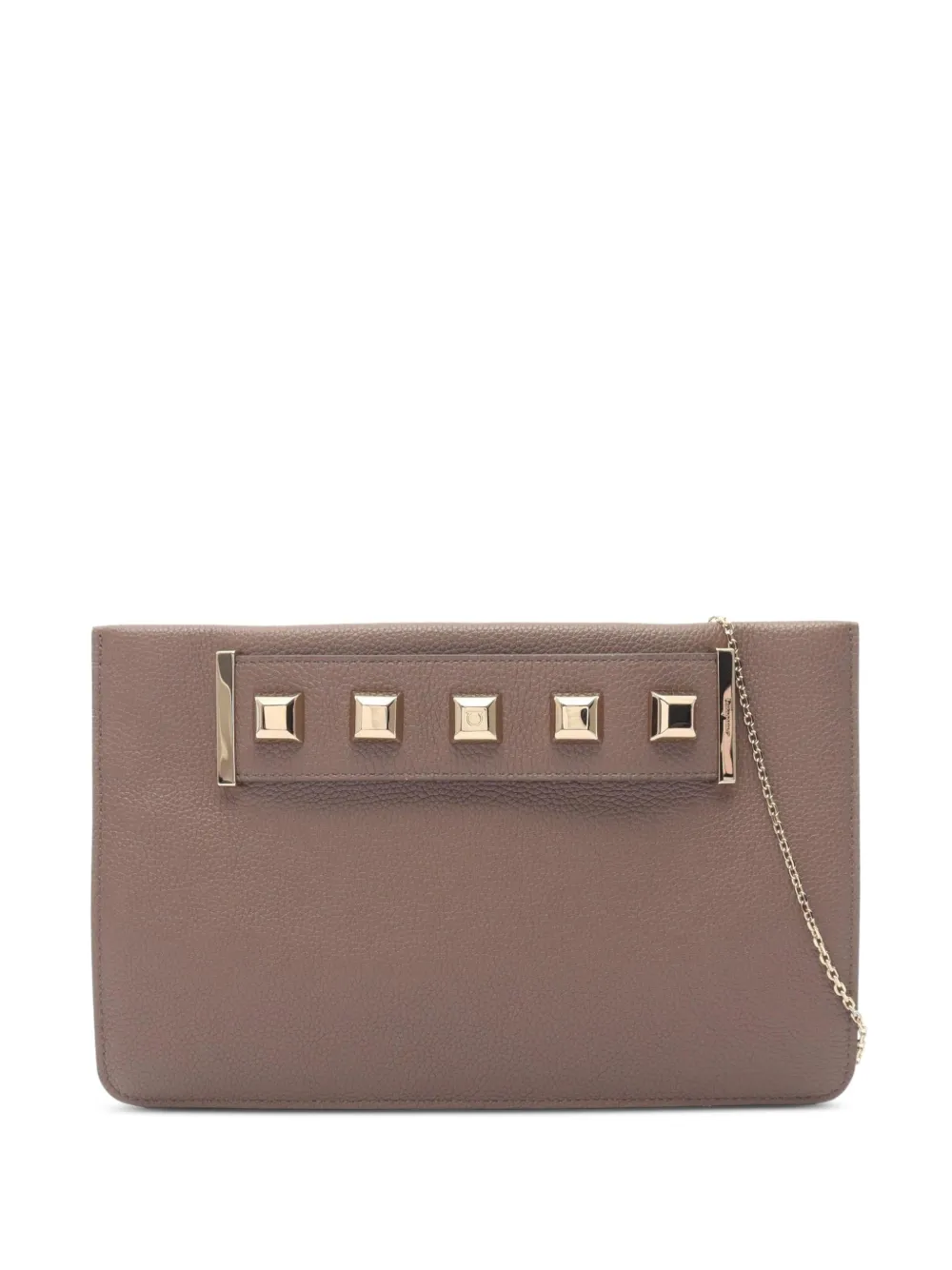 Ferragamo Pre-Owned pochette à détails de clous Gancini (années 2010) - Marron Ferragamo Pre-Owned pochette à détails de clous Gancini (années 2010) - Marron