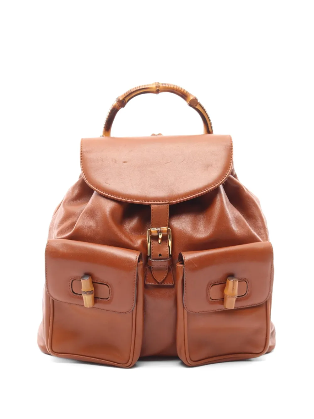 Gucci Pre-Owned sac à dos Bamboo en cuir (années 2000) - Marron