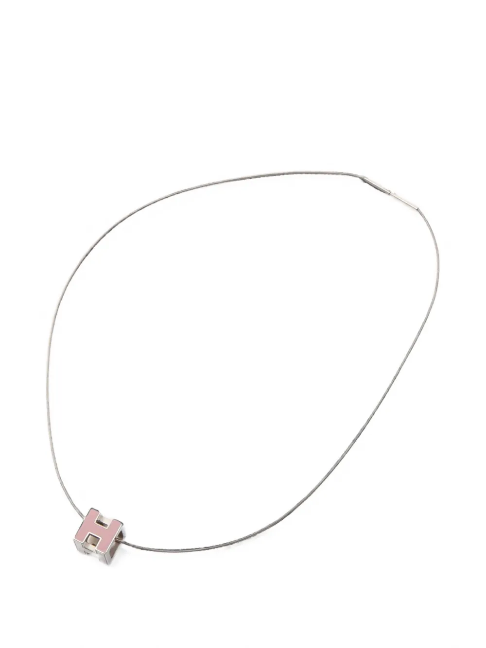 Hermès Pre-Owned 2010s Cage d'H Ash H-cube necklace - Argento