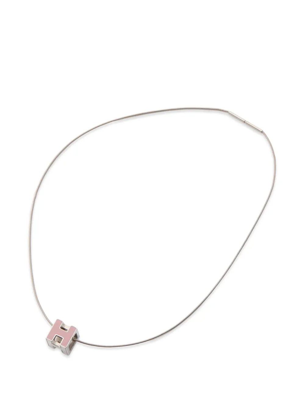 Hermès Pre-Owned 2010s Cage d'H Ash H-cube necklace - Argento
