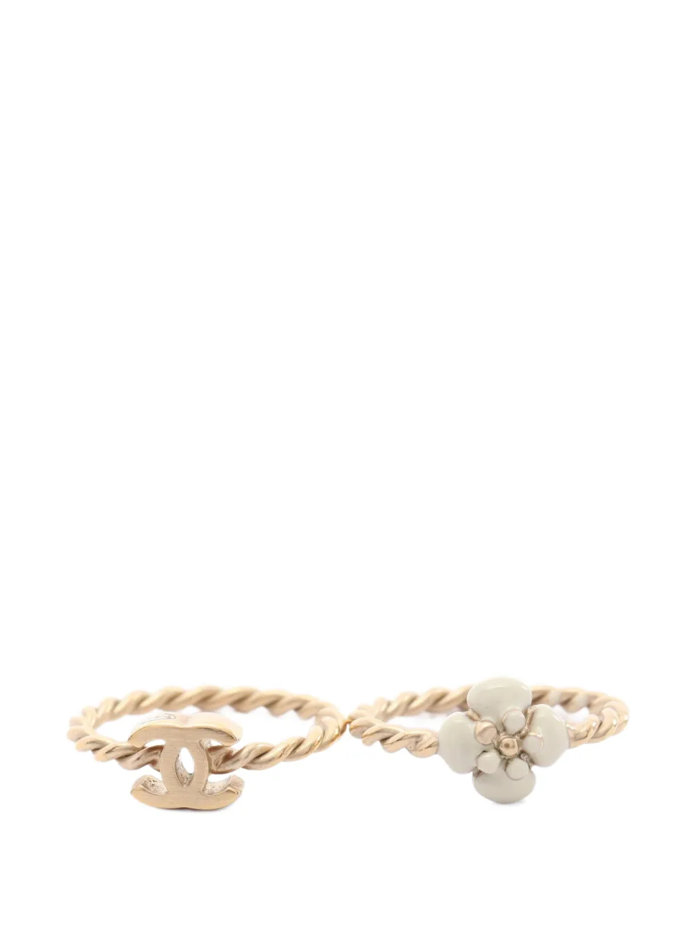 CHANEL Pre-Owned 2014 CC-logo ring set (set of two) - Oro