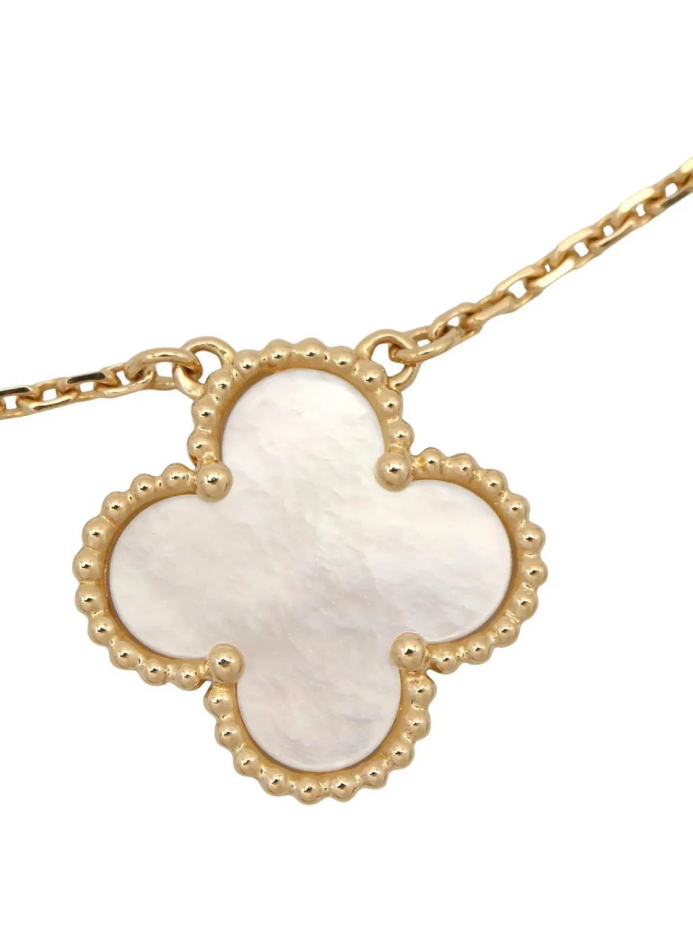 Van Cleef & Arpels Pre-owned 2010s Vintage Alhambra Mother-of-pearl Necklace in Gold, view 4