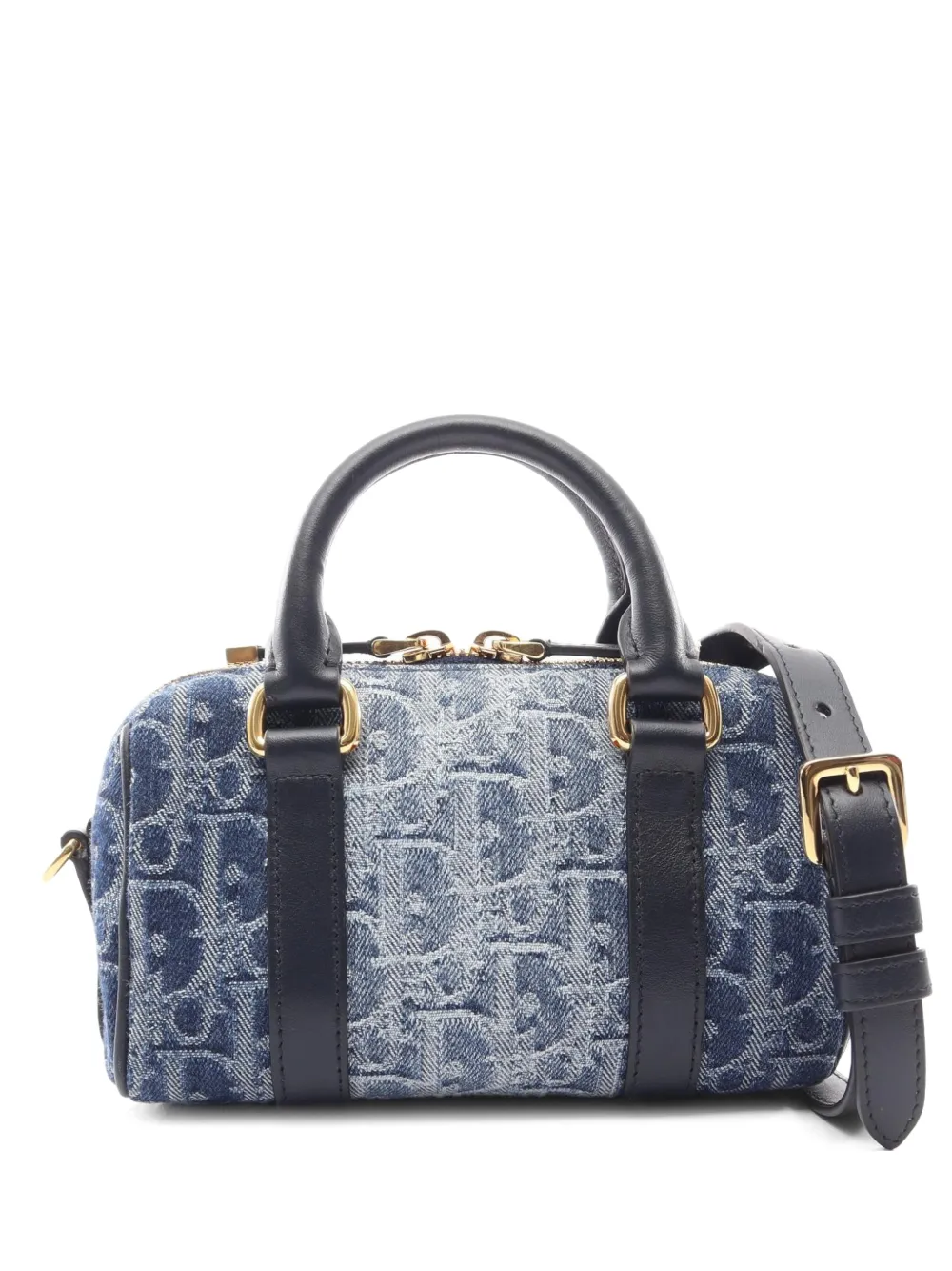 Christian Dior Pre-Owned 2010s Groove Oblique Mini-Tasche aus Jacquard 17cm - Blau