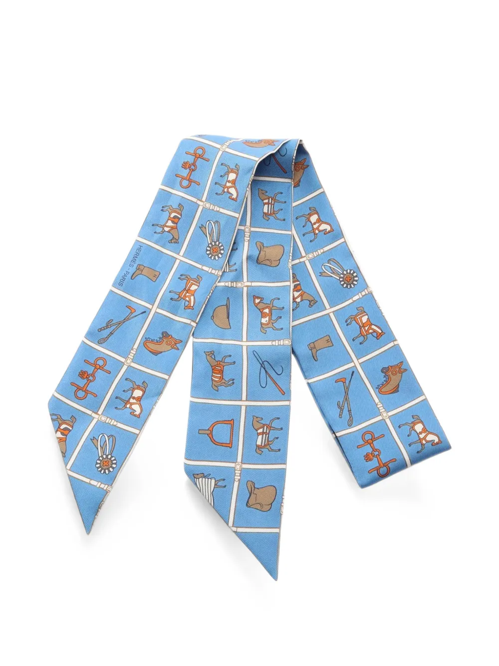 Hermès Pre-Owned 2010s Couvertures et Tenues de Jour silk scarf - Blu