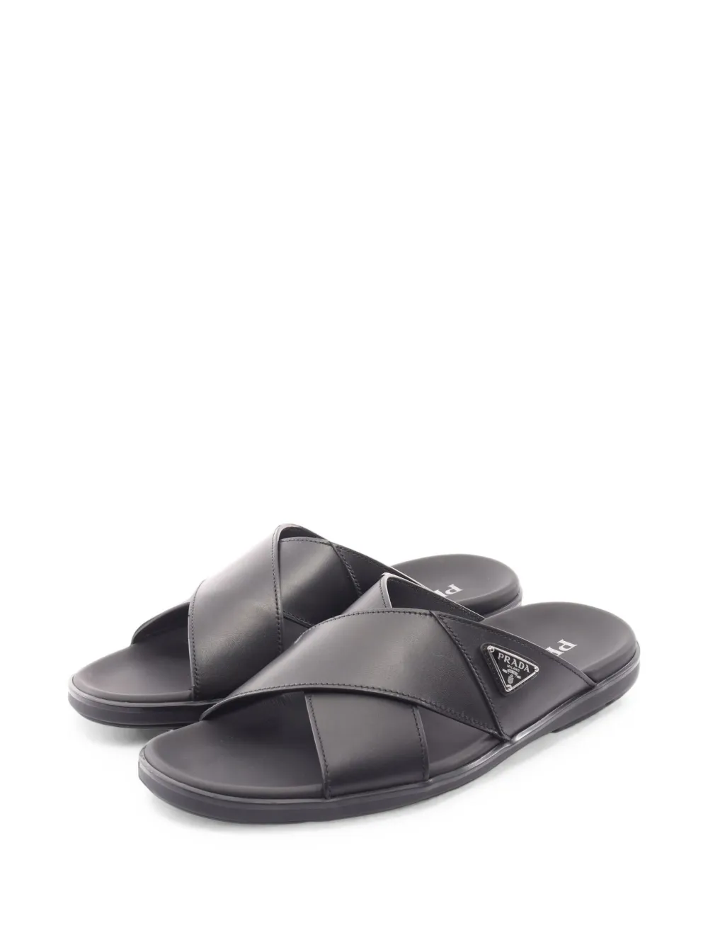 Prada Pre-Owned 2020s leather sandals - Nero