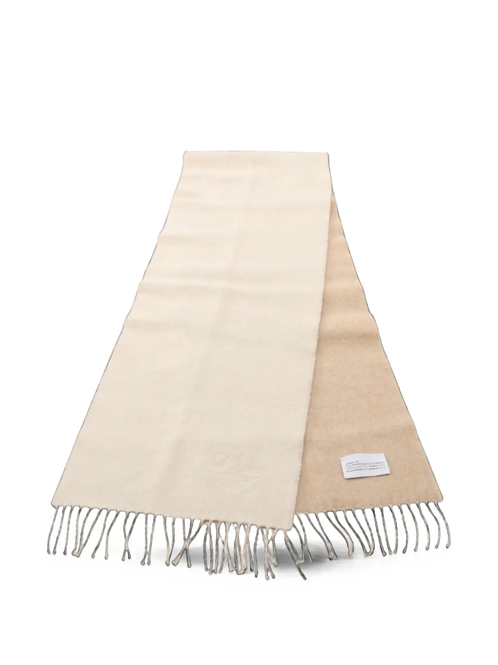 Loewe Pre-Owned 2010s Anagram fringed scarf - Toni neutri