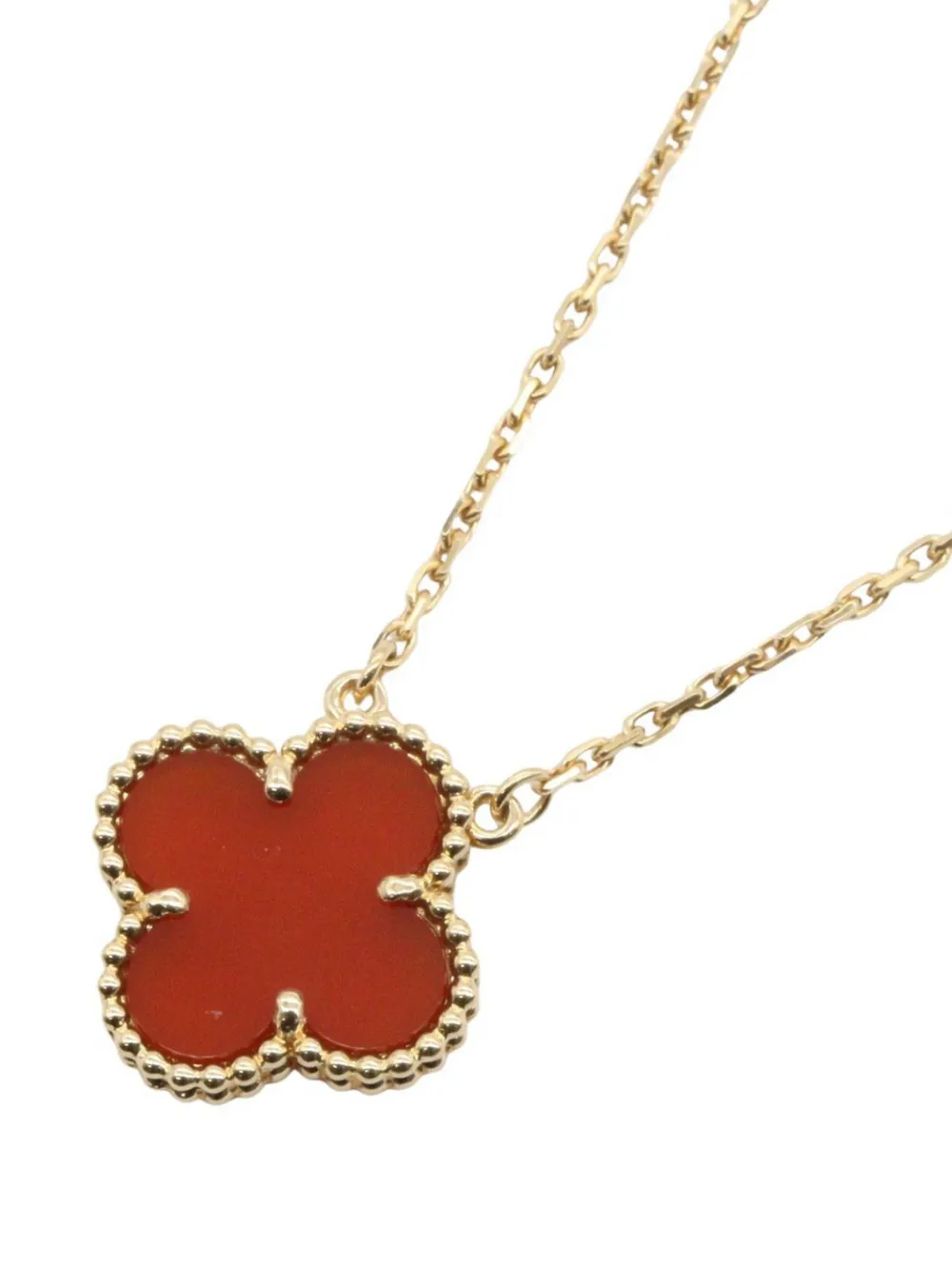 Van Cleef & Arpels Pre-Owned 2010s Vintage Alhambra carnelian necklace - Oro