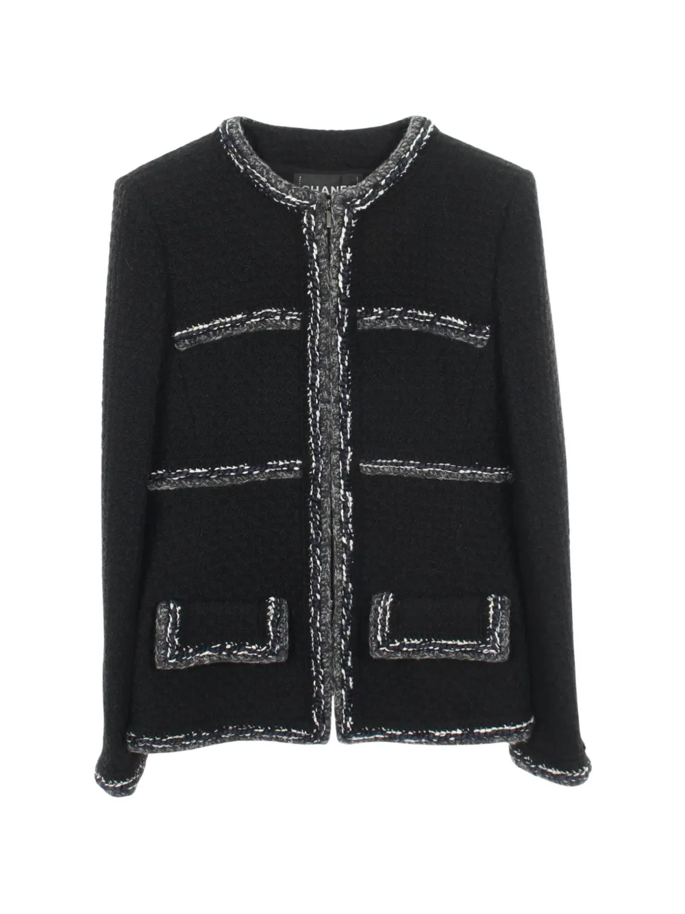 CHANEL Pre-Owned 1986-1988 Cocomark tweed jacket - Nero
