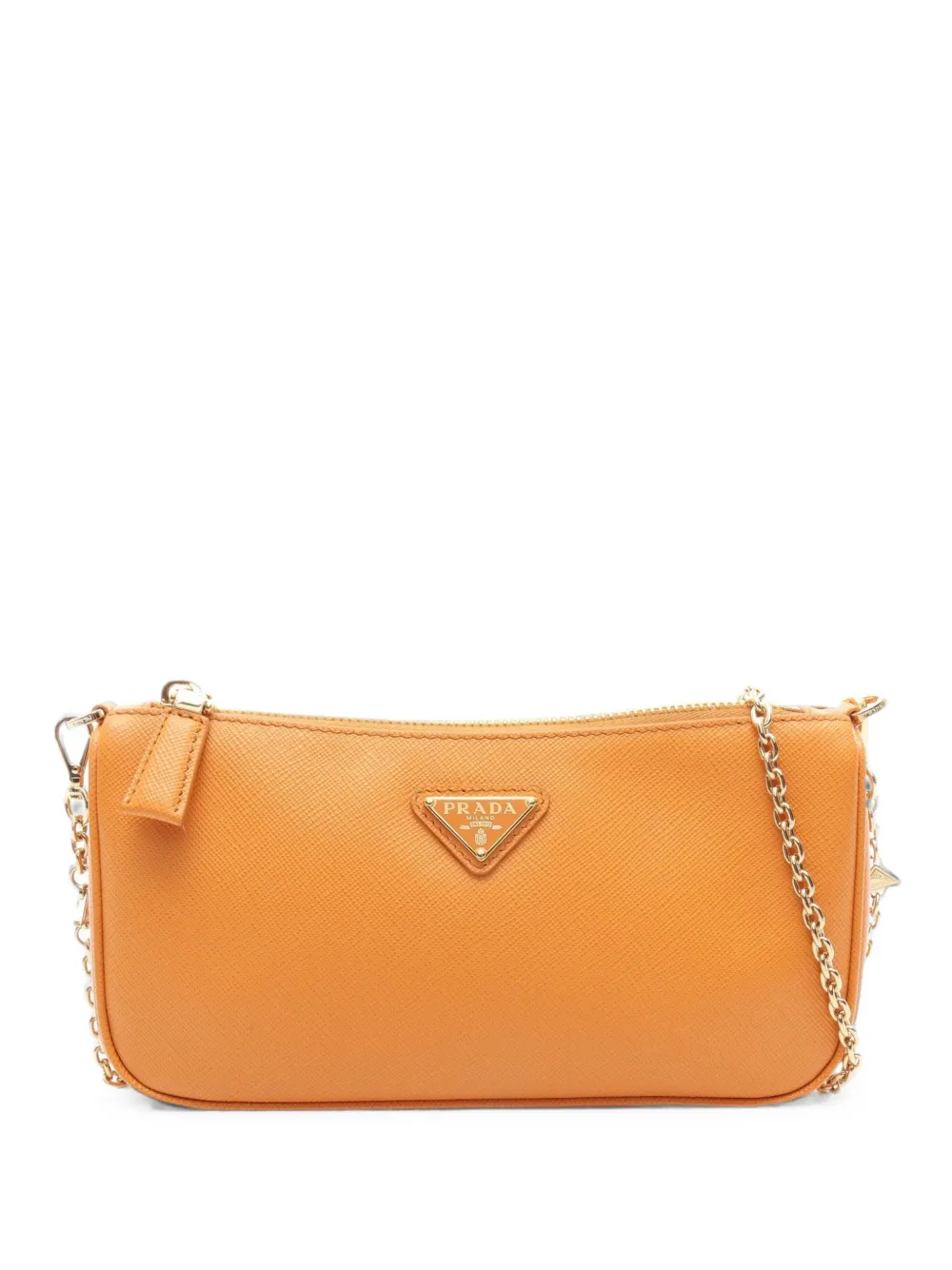 Prada Pre-Owned 2010s Saffiano chain shoulder bag - Arancione