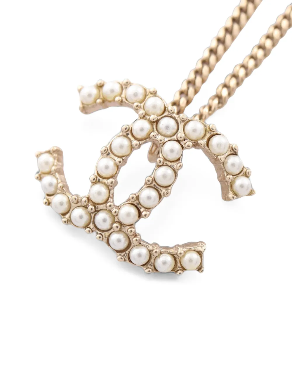 CHANEL Pre-Owned 2020 CC Mark faux-pearl necklace - Oro