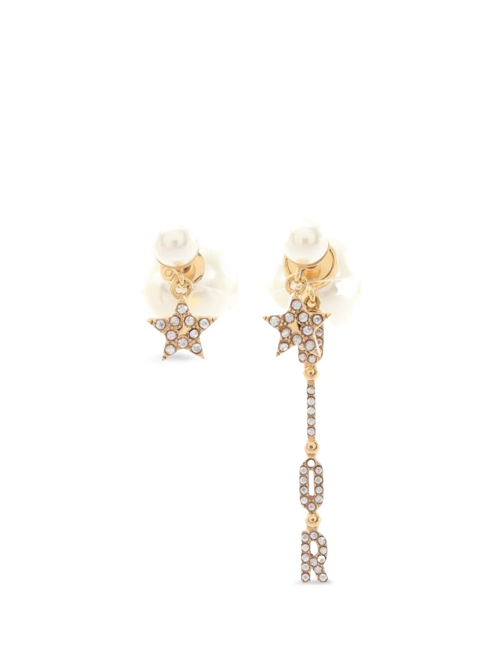 Christian Dior Pre-Owned 2010s logo-pendant earrings - Gold
