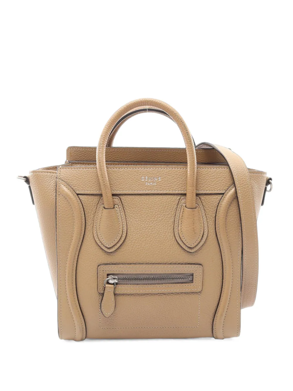 Celine Pre-Owned 2010s nano leather Luggage tote bag - Neutrals
