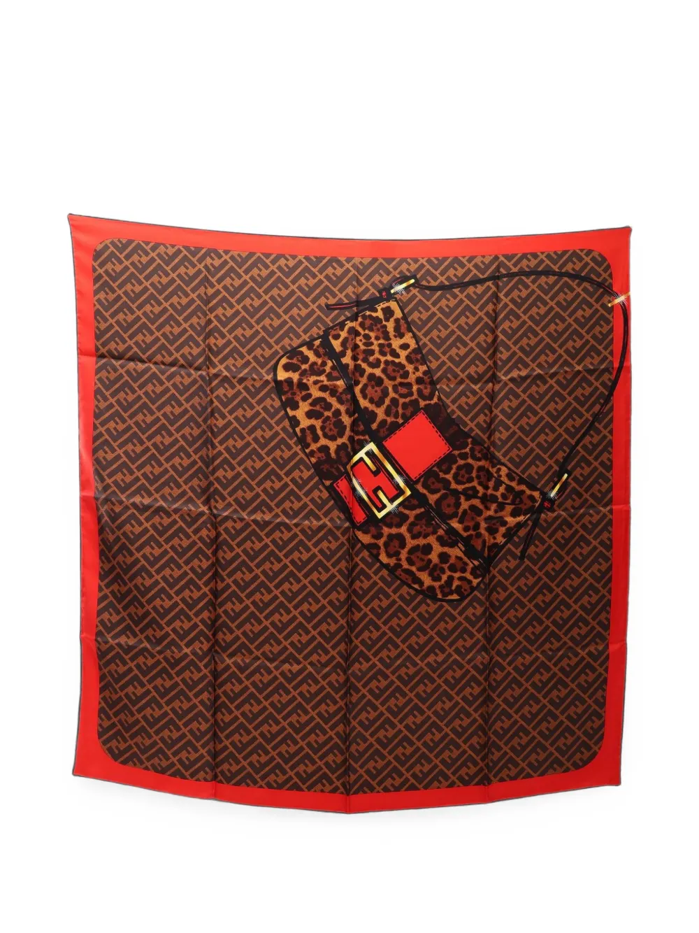 Fendi Pre-Owned 2010s Zucca leopard scarf - Marrone
