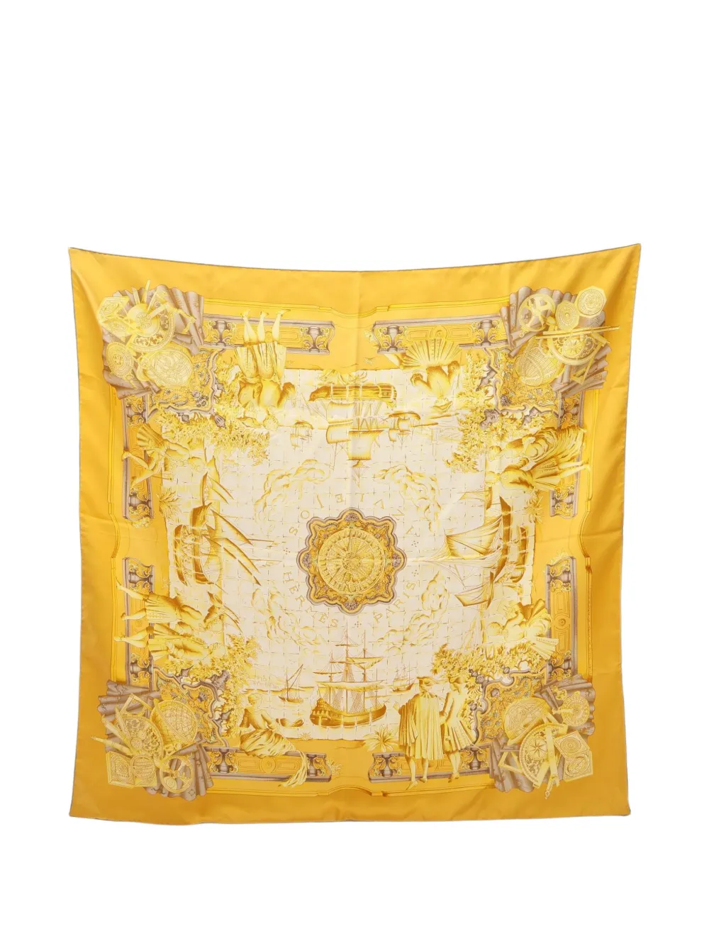 Hermès Pre-Owned 2010s Azulejos silk scarf - Giallo