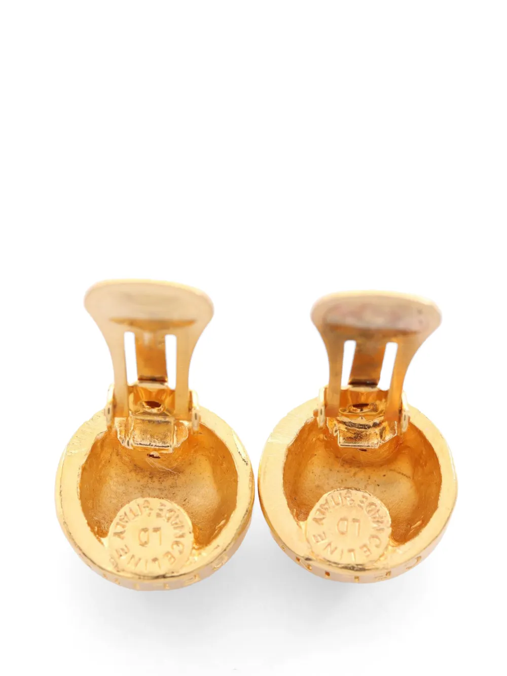 Celine Pre-owned 2010s Round Clip-on Earrings in Gold, view 4