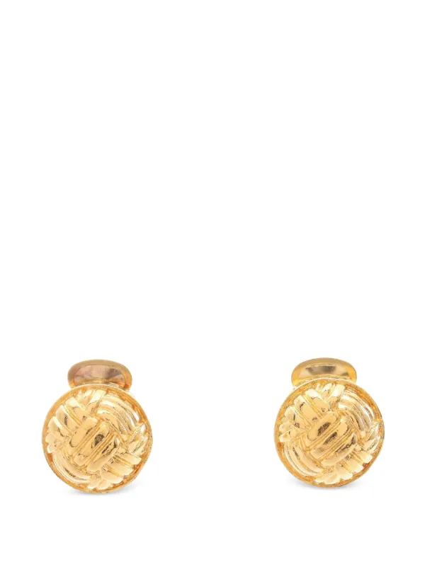 Celine Pre-owned 2010s Round Clip-on Earrings in Gold