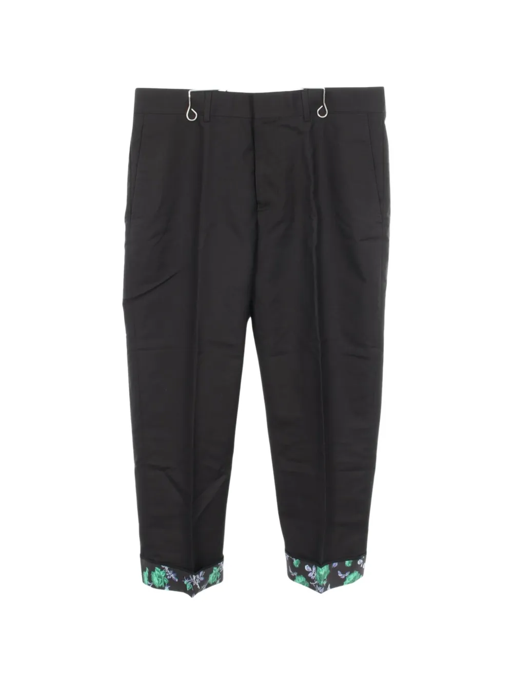 Christian Dior Pre-Owned 2010s floral-print hem trousers - Nero