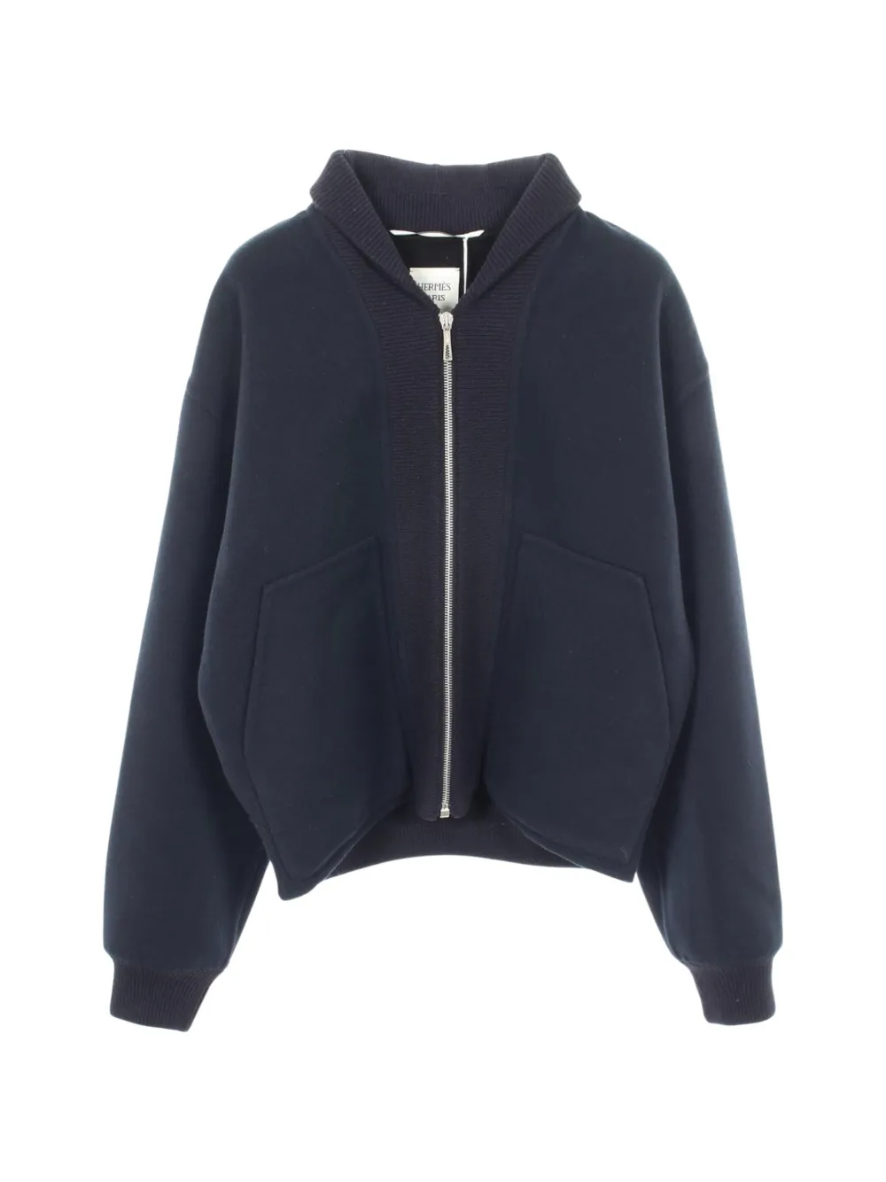Hermès Pre-Owned zip-up knit hoodie - Blu