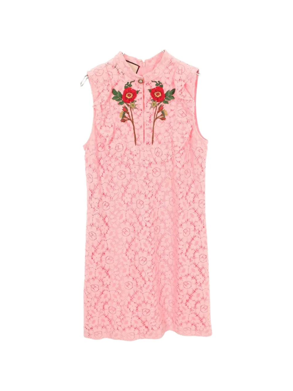 Gucci Pre-Owned 2000s lace floral-embroidered midi dress - Rosa