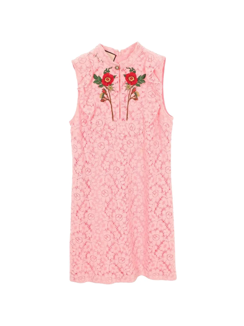 Gucci Pre-Owned 2000s lace floral-embroidered midi dress - Rosa
