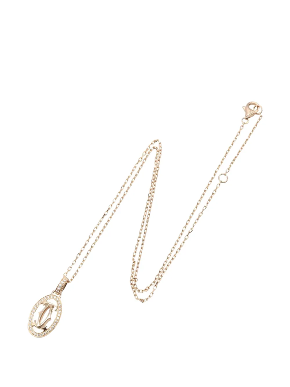 Cartier 2010s Double C Halskette mit Diamanten - Rosa